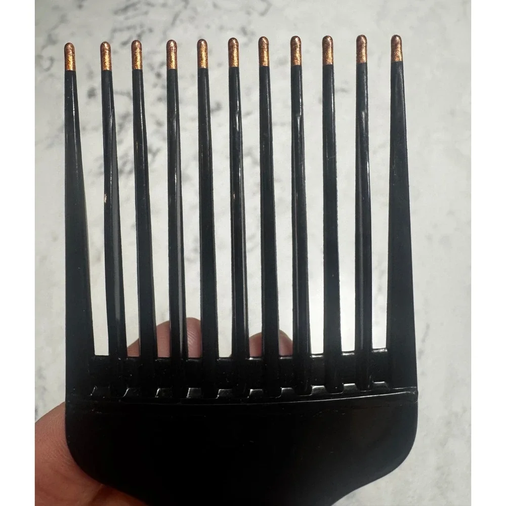 VTG MEBCO Double Dipped Lift Pick Hair Comb Black with Copper Tips 80s 90s NOS